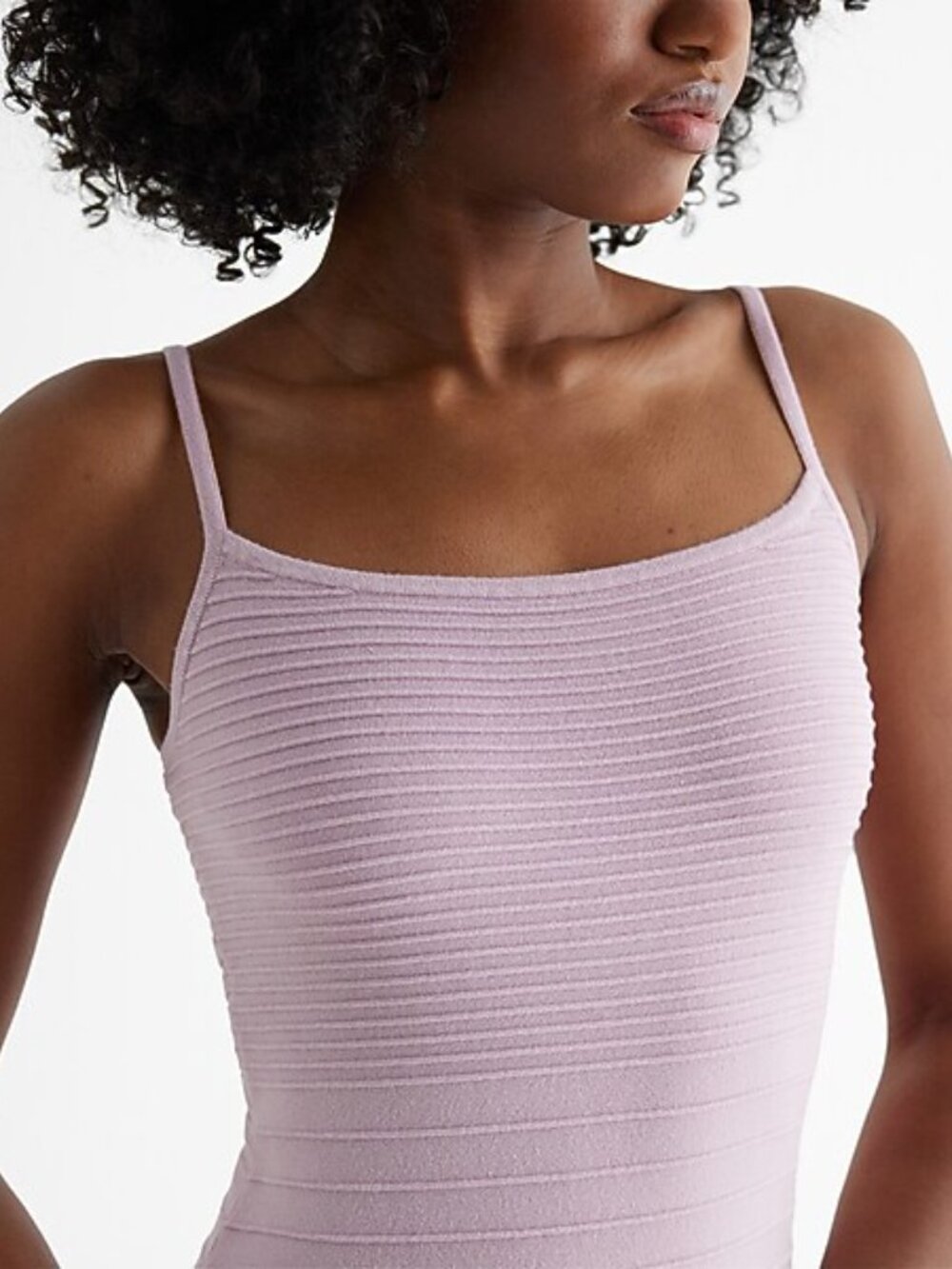 Ribbed Body Contour Midi Dress - Size S